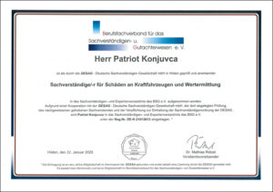 sv konjuvca kfz sachverstaendiger Urkunden und Zertifikate 012