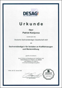 sv konjuvca kfz sachverstaendiger Urkunden und Zertifikate 013